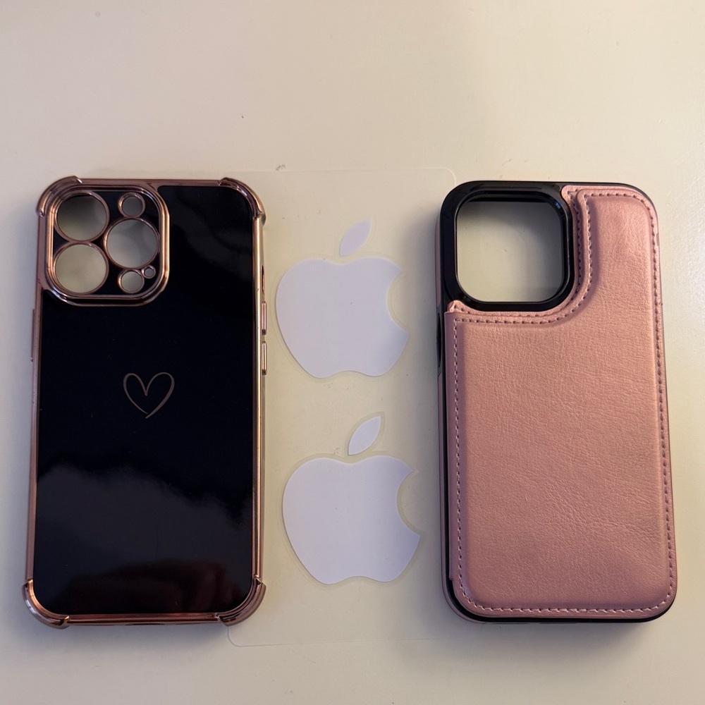 Rose Gold and Black Phone Case Set